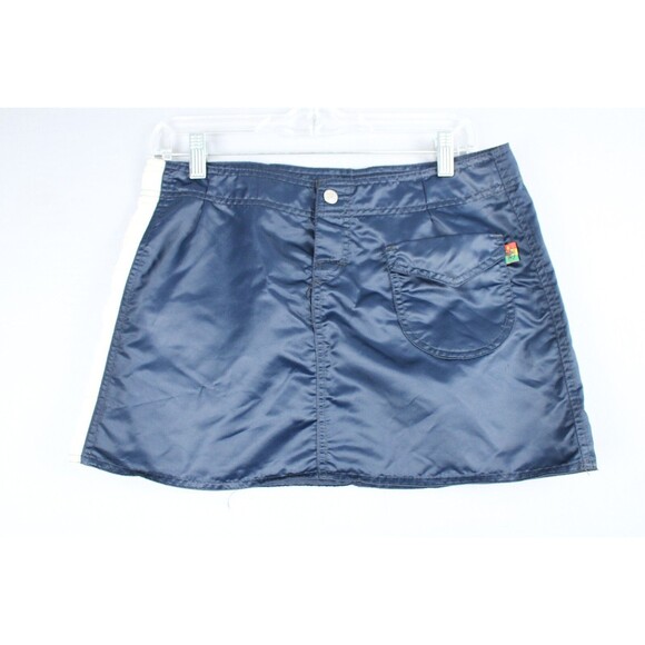 Mini Skirt Blue White Trim Rstafari Surf Beach Summer Y2K Size Medium - Picture 1 of 12